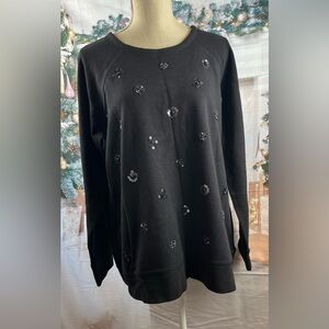 Tommy Bahama Size:XL Women Aruba  Embellished Crewneck Sweatshirt Long Sleeve